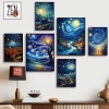 Bộ 6 tranh dán tường trang trí decor phong cảnh nghệ thuật- decor phòng khách- phòng ngủ 4
