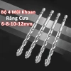 Bộ 7 Mũi Khoan Đa Năng Đầu Răng Cưa Thế Hệ Mới, Độ Cứng Cao, Chuyên Khoan Gạch Men, Đá, Bê Tông Phi 3 4 5 6 8 10 12mm