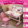Bộ Bàn Học Thông Minh E09 Chống Cận, Gù Cho Bé - Điều Chỉnh Độ Cao, Giá Sách Đựng Đồ