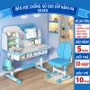 Bộ Bàn Học Thông Minh E09 Chống Cận, Gù Cho Bé - Điều Chỉnh Độ Cao, Giá Sách Đựng Đồ 6