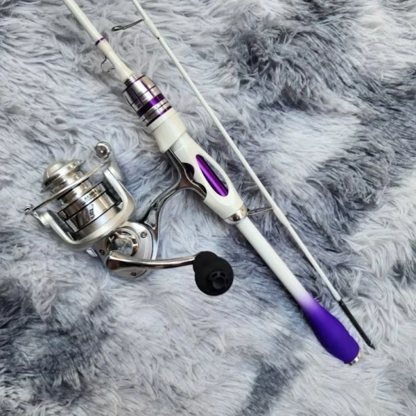 Hình ảnh sản phẩm Bộ Combo Cần Câu Lure UL Hoàng Đế Trắng + Máy Đứng GA1.000 Bạch Kim TF - Giá Rẻ
