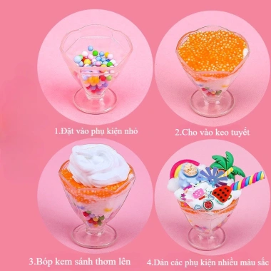 Bộ Đồ Chơi DIY Kem Mini An Toàn Cho Trẻ - Tự Làm Phụ Kiện Sáng Tạo Giá Tốt 64k 4