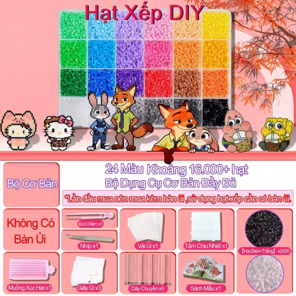 Hình ảnh sản phẩm ?【Bộ Đồ Chơi】Xếp Hạt Sáng Tạo DIY Cho Trẻ Em 【Mẫu Mới Thông Minh】| Bao Gồm Hạt Nhiều Màu + Dụng Cụ + Bàn Ủi An Toà