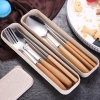 Bộ đũa thìa CAPUUFAM, hộp đựng cá nhân gỗ cao, phù hợp văn phòng và đi du lịch, chỉ 28.000₫ 2