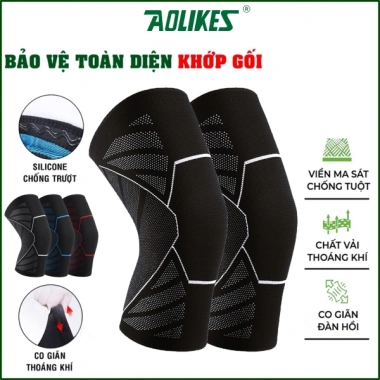 Bó gối thể thao AOLIKES lò xo bảo vệ khớp chơi bóng đá, bóng chuyền, gym chỉ 84000đ 6