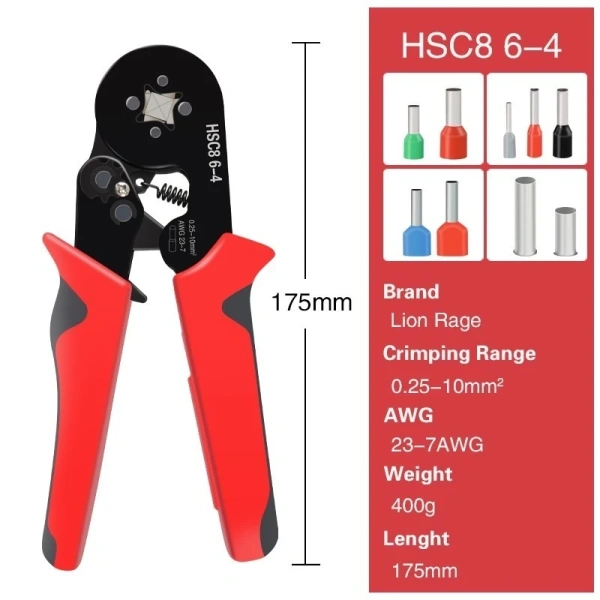 Hình ảnh sản phẩm Bộ kìm bấm cos đa năng HSC8 16-6A kèm 1.200 đầu cos 0.08-16mm² - Giá chỉ 100.000