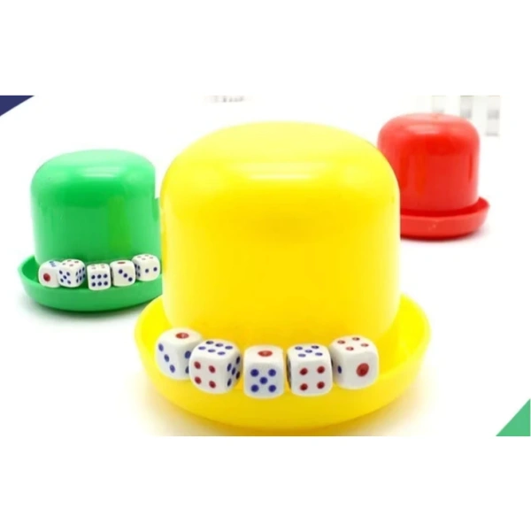 Hình ảnh sản phẩm Bộ lắc Xí Ngầu xúc xắc - tặng 5 viên, chơi uống bia - chỉ 15.000đ
