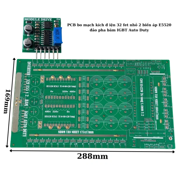 Hình ảnh sản phẩm Bo Mạch Kích Điẹn 32 FET - Đảo Pha Băm IGBT Tự Động, Giá Chỉ 190k