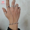 Bộ Nhẫn / Nhẫn Hở Dạng Dây Xích Hình Học Phong Cách Punk Cá Tính Cho Nam / Nữ 5