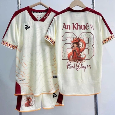 Bộ Quần Áo Đá Bóng Trẻ Em/Người Lớn Dragon Vàng-Quần Áo Bóng Đá- In Tên Số 3D Chất Thun,Mè Sz 8-95kg 2