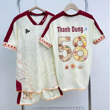 Bộ Quần Áo Đá Bóng Trẻ Em/Người Lớn Dragon Vàng-Quần Áo Bóng Đá- In Tên Số 3D Chất Thun,Mè Sz 8-95kg 9