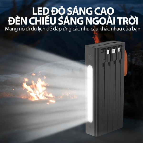 Hình ảnh sản phẩm Bộ sạc dự phòng GOOJODOQ 20.000mAh 22.5W màn hình LED có đèn pin giá rẻ chỉ 409k