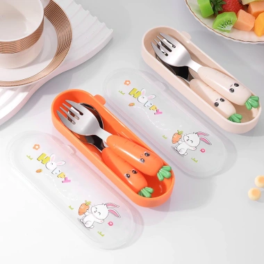 Bộ Thìa Dĩa Cao Cấp Hình Cà Rốt Cho Bé Tặng Hộp Đựng - Giảm Giá Còn 49.000Đ 6
