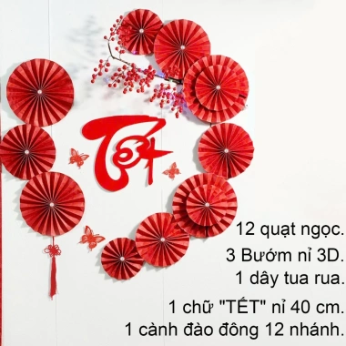 Bộ Trang Trí Tết Cận Cảnh - Background Chụp Ảnh Tết Giá Rẻ 27.000đ 5