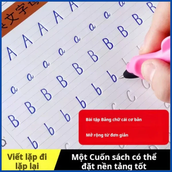 Hình ảnh sản phẩm Bộ Vở Tập Viết Cho Trẻ Em Có Rãnh Tái Sử Dụng - Luyện Viết Tiếng Anh & Vui Nhộn Chỉ 25.900đ