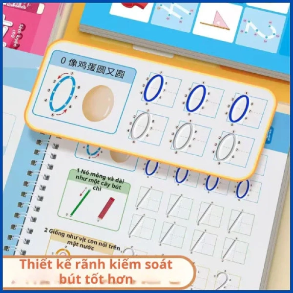 Hình ảnh sản phẩm Bộ Vở Tập Viết Cho Trẻ Em Có Rãnh Tái Sử Dụng - Luyện Viết Tiếng Anh & Vui Nhộn Chỉ 25.900đ