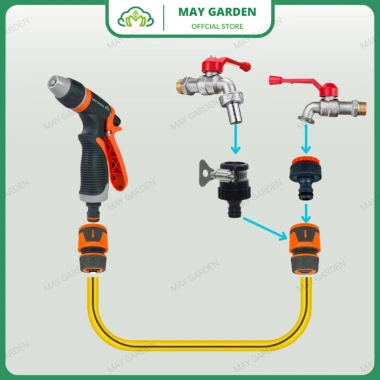 Bộ vòi xịt nước May Garden VPA102 tưới cây rửa xe sân 3 lớp kèm phụ kiện ống dẫn giá 110k
