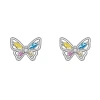 Bông tai bướm nữ bạc S999 + zircon đa màu - Sang trọng, giảm giá chỉ 197.927đ 5