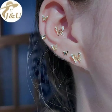 Bông tai pha lê zircon 6 chiếc cánh bướm – Hoàn hảo cho tiệc cưới & đính hôn, chỉ 32.400₫