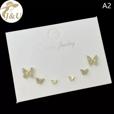 Bông tai pha lê zircon 6 chiếc cánh bướm – Hoàn hảo cho tiệc cưới & đính hôn, chỉ 32.400₫