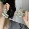Bông tai thả lúa mì DAMAO, Bông tai cánh kim cương giả phóng đại, Hình dạng đa năng như lá Bông tai pha lê lấp lánh dành cho nữ