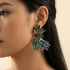 Bông tai thả lúa mì DAMAO, Bông tai cánh kim cương giả phóng đại, Hình dạng đa năng như lá Bông tai pha lê lấp lánh dành cho nữ 3