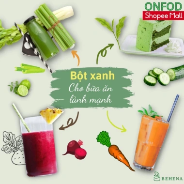Bột matcha trà xanh nguyên chất sấy lạnh ONFOD giảm cân làm đẹp da chống lão hóa hộp 50g 20 gói x 2.5g