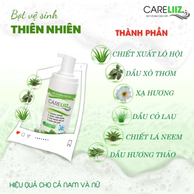 Bọt vệ sinh Careliiz 120ml khử mùi, dưỡng ẩm, kháng khuẩn cho nam nữ giá tốt chỉ 150k