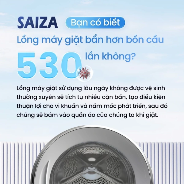 Hình ảnh sản phẩm Bột vệ sinh lồng máy giặt SAIZA – Khử mùi hôi tẩy sạch cặn diệt khuẩn, dùng cho cả máy cửa ngang/dọc