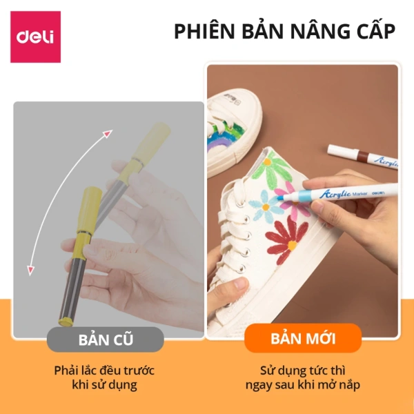 Trải nghiệm vẽ DIY với bộ bút sơn acrylic Deli 12‑64 màu – Những dự án sáng tạo