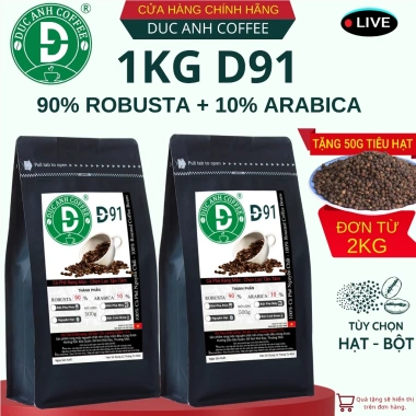 Cà Phê DUC ANH COFFEE Nguyên Chất 1kg Giá Rẻ - Tùy Chọn Xay Pha Phin, Máy, Hạt