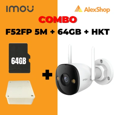 Camera Imou F52FP 5M Ngoài Trời + Thẻ 64GB HKT - 1.157.000, Chống thời tiết, HD