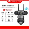 Camera TYZONG 3 Mắt Giám Sát Ngoài Trời Xoay 360 độ Xem Đêm Có Màu Không Dây IP66 Thông Minh chống nước - FHD 12MP