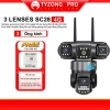 Camera TYZONG 3 Mắt Giám Wifi Sát Ngoài Trời Xoay 360 độ Xem Đêm Có Màu Không Dây IP66 4G Sim Thông Minh chống nước
