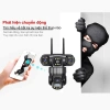 Camera TYZONG 3 Mắt Giám Wifi Sát Ngoài Trời Xoay 360 độ Xem Đêm Có Màu Không Dây IP66 4G Sim Thông Minh chống nước 4