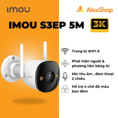 Camera Wifi Ngoài Trời Imou S3EP 5M + Thẻ Nhớ 64GB + Hộp Kỹ Thuật - Giảm Giá 1.356.000đ