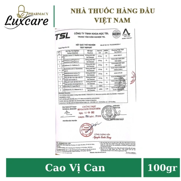 Hình ảnh sản phẩm Cao Vị Can cải thiện chức năng gan, bảo vệ gan - Hộp 1 lọ 100gr - 840.000đ | Luxcare Pharmacy