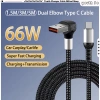 Cáp dữ liệu USB sang loại C uốn cong kép 66W bện cáp sạc xe hơi loại C Cáp dữ liệu cáp loại C cực dài 3M / 5M