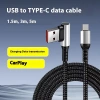 Cáp dữ liệu USB sang loại C uốn cong kép 66W bện cáp sạc xe hơi loại C Cáp dữ liệu cáp loại C cực dài 3M / 5M 4