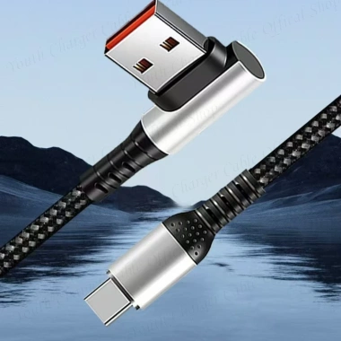 Cáp dữ liệu USB sang loại C uốn cong kép 66W bện cáp sạc xe hơi loại C Cáp dữ liệu cáp loại C cực dài 3M / 5M