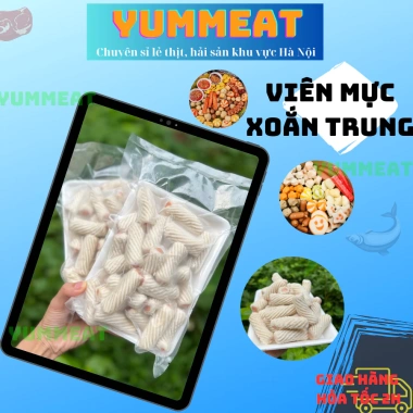 Chả mực xoắn ống Trung giá rẻ chỉ 39k - Ăn vặt cá viên chiên thả lẩu ngon cực