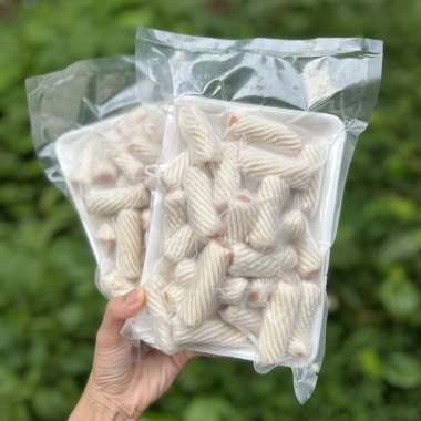 Chả mực xoắn ống Trung giá rẻ chỉ 39k - Ăn vặt cá viên chiên thả lẩu ngon cực