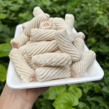 Chả mực xoắn ống Trung giá rẻ chỉ 39k - Ăn vặt cá viên chiên thả lẩu ngon cực