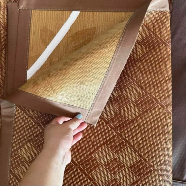 ?Chiếu Điều Hoà Sợi Mây, chiếu mây Hoa Lót Lụa Cao Cấp, Chiếu Có Chun Cài Góc Cao cấp Hàng Loại 1