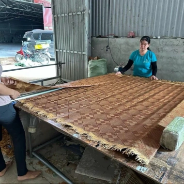 ?Chiếu Điều Hoà Sợi Mây, chiếu mây Hoa Lót Lụa Cao Cấp, Chiếu Có Chun Cài Góc Cao cấp Hàng Loại 1