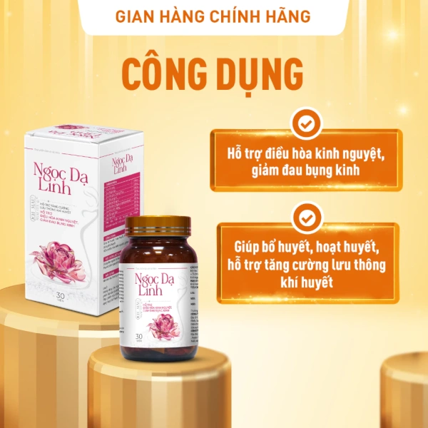 Hình ảnh sản phẩm (CHÍNH HÃNG)Ngọc Dạ Linh - Hỗ trợ Giảm Đau Bụng Kinh, Điều Hòa Kinh Nguyệt, Hoạt Huyết, Bổ Huyết (Hộp 30 Viên)