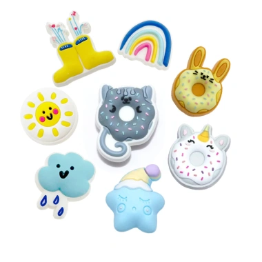 Cô Zoe Jibtz Dễ Thương Cầu Vồng Khóa Giày Naruto Khóa Giày Nơ Phụ Kiện Giày Barbie Khóa Giày
