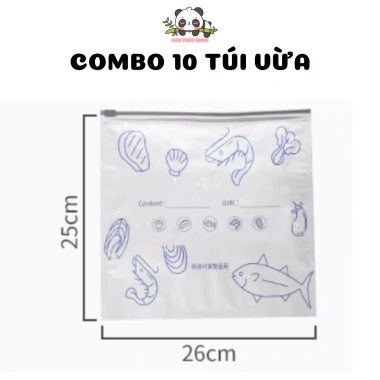 Combo 10 Túi Zip Bạc Giữ Đồ Tươi Sống, Nhôm Mỏng Tái Sử Dụng 9.000 VND