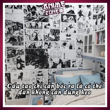 Combo 100 Tranh Dán Tường Anime Decor cho góc học tập và làm việc giá ưu đãi 8.5k