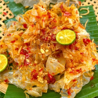 Combo 1KG Bánh Tráng Muối Sặc Trộn Hành Phi: Bánh Tráng Rìa, Hành Phi, Sa Tế, Muối Nhuyễn | COMBO 01